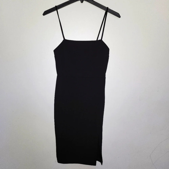 Express women's spaghetti straps mini black dress size 6 90 Y2K - Picture 1 of 8